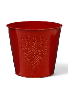 Кашпо «Ведёрко с сердцем», 18×18×15 см, красное Take it easy