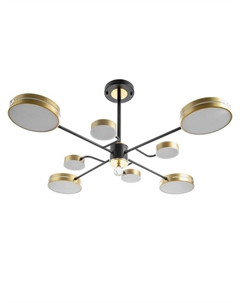 Люстра «Ласера» 8хLED 144 Вт 3000-6000К черно-золотой 75×75×48 см Bayerlux