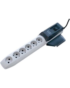 Сетевой фильтр Pilot Pro 6 розеток, 7 м, белый Zis