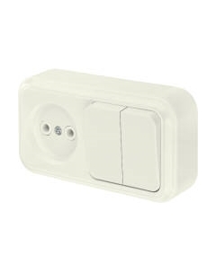 Блок выключатель+розетка Bylectrica 2В-РЦ-523 / 523беж