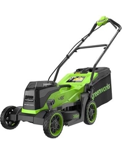 Газонокосилка аккумуляторная Greenworks GD24X2LM361 бесщеточная 2x24V 36см / 2520707