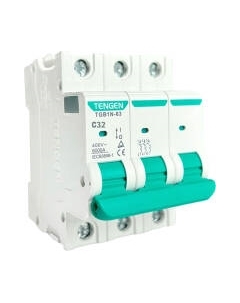 Выключатель автоматический Tengen TGB1N-63 3P 32A C 6kA 3M / TGB1N-63-3-32C