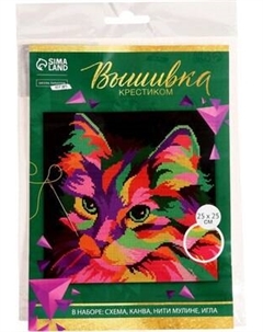 Набор для вышивания Школа талантов Разноцветный кот / 9942396