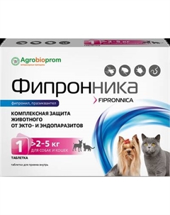 Таблетки от паразитов Pchelodar Фипронника для собак и кошек 2-5кг Пчелодар