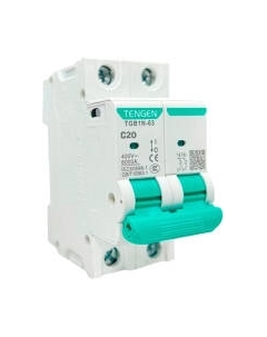 Выключатель автоматический Tengen TGB1N-63 2P 20A C 6kA 2M / TGB1N-63-2-20C