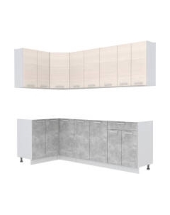 Кухонный гарнитур Интерлиния Мила Лайт 1.2x2.4 без столешницы