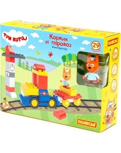 Конструктор Полесье Три кота. Коржик и паровоз / 77490