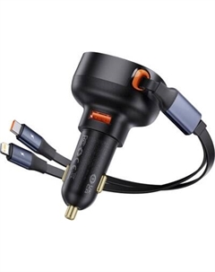 Зарядное устройство автомобильное Baseus Enjoyment Pro U+Retractable C 60W / C00057802111-02