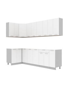 Кухонный гарнитур Интерлиния Мила Лайт 1.2x2.7 без столешницы