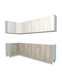 Кухонный гарнитур Интерлиния Мила Лайт 1.2x2.7 без столешницы