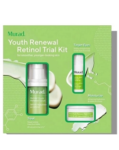 Мини-набор Youth Renewal Retinol: Сыворотка для лица, сыворотка для век, ночной крем для лица Murad