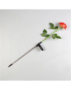 Садовый светильник «Роза красная», уличный, на солнечной батарее, 75 см, 1 LED, свечение белое Luazon lighting