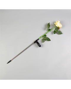 Садовый светильник «Роза жёлтая», уличный, на солнечной батарее, 75 см, 1 LED, свечение белое Luazon lighting