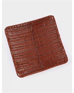 Корзинка для фруктов и хлеба «Огайо», 31×31×8.5 см, квадратная, пластик, плетёная, коричневая Доляна