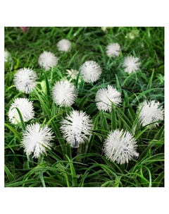 Гирлянда «Нить», 4.5 м, уличная, с насадками «Ёжики», IP44, 30 LED, 2 режима, солнечная батарея, тёмная нить, свечение синие/фиолетовое/розовое Luazon lighting