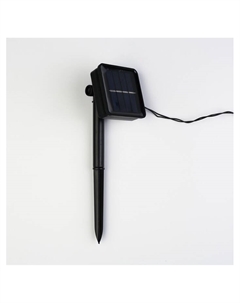 Гирлянда «Нить», 5 м, уличная, IP44, 50 LED, 2 режима, солнечная батарея, тёмная нить, свечение мульти Luazon lighting