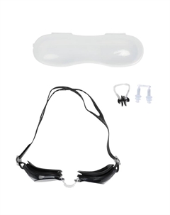 Очки для плавания, беруши, чёрные, цвет переносицы МИКС Onlytop