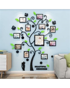 Наклейка интерьерная с фоторамками, декор настенный, панно на стену 190×156 см Take it easy