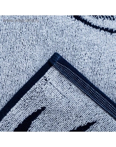 Полотенце махровое «» T-rex, 70×130 см, хлопок 100%, синее/белое Этель