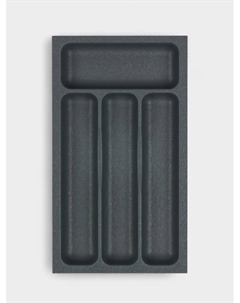 Лоток для столовых приборов, 36×20×5 см, 4 отделения, пластик, серый Baroness