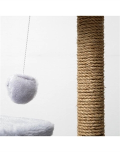 Домик для кошек с когтеточкой, квадратный, 3х-этажный, 45×47×75 см, серая Пижон