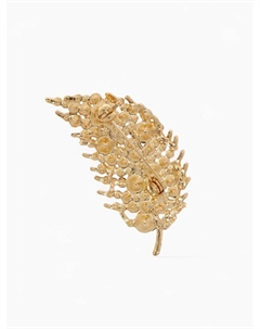 Брошь «Листочек», цвет зелёный в золоте Qf