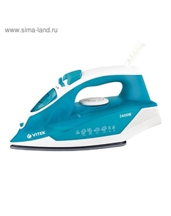 Утюг Vitek VT-8307 B, 2400 Вт, керамическая подошва, 260 мл, синий