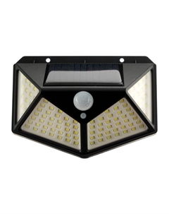 Садовый светильник, уличный, на солнечной батарее с датчиком движения, накладной, 100 LED, свечение белое Luazon lighting