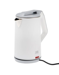 Чайник электрический HOMESTAR HS-1036, пластик, колба металл, 1.8 л, 1500 Вт, белый Homestar