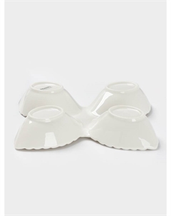 Менажница 4 ячейки «Лист Бланш», 27×4 см, фарфор, белая Magistro