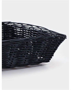 Корзинка для фруктов и хлеба «Плетёнка», 24×24×6.5 см, пластик, плетёная, чёрная Доляна