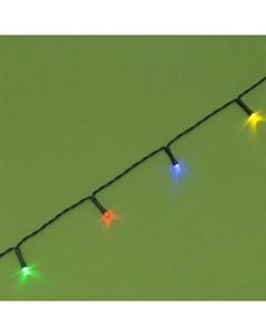 Гирлянда «Нить», 20 м, уличная, 200 LED, 2 режима, солнечная батарея, тёмная нить, свечение мульти Luazon lighting