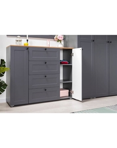 Комод для хранения «Остин 16.221», 1200×419×993 мм, цвет серый графит/дуб вотан Mobi