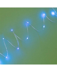 Гирлянда «Нить» 10 м роса, серебристая нить, 100 LED, свечение синее, 2 режима, солнечная батарея Luazon lighting