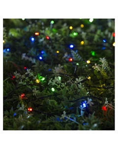 Гирлянда «Нить», 10 м, уличная, IP44, 100 LED, 2 режима, солнечная батарея, тёмная нить, свечение мульти Luazon lighting