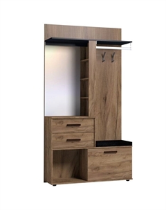 Прихожая Nature 70, 1120×400×2113 мм, цвет дуб табачный craft/чёрный Глазов