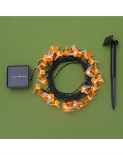 Гирлянда «Нить», 4.5 м, уличная, с насадками «Пчёлка», IP44, 30 LED, 2 режима, солнечная батарея, тёмная нить, свечение тёплое белое Luazon lighting