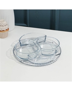 Менажница Lavin, 4+1, стеклянная Kaveh