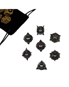 Кубики - дайсы для ДнД, набор 7 шт., серые Время игры