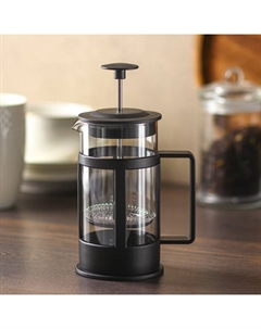 Чайник заварочный френч - пресс «Классика», 350 мл, стекло, цвет чёрный Доляна