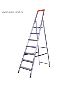 Стремянка MONTO SOLIDY, оградительная дуга, рабочая высота 3.49 м, 7 ступеней Krause