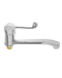 Смеситель для кухни Accoona A4141, с хирургической ручкой, с гайкой, силумин, хром