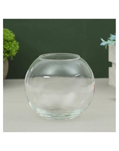Ваза «Кюгель-2», шаровая, 950 мл, d=7.5 см, 11×11 см, стекло, прозрачная Evis