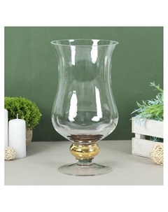 Ваза «Кантри голд» Амфора, 1.3 л, 27×14 см, стекло, малая, прозрачная Evis