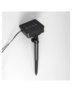 Гирлянда «Нить», 2.7 м, с насадками «Белые шары», уличная, IP44, 10 LED, 8 режимов, солнечная батарея, тёмная нить, свечение белое Luazon lighting