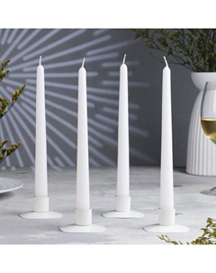 Набор свечей античных, 2.3×24.5 см, 5 ч, 55 г, 4 шт., белый Омский свечной завод