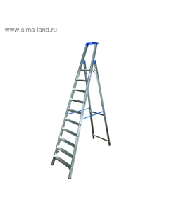 Стремянка STABILO, односторонняя, высокая оградительная дуга с полкой, 10 ступеней Krause