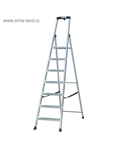 Стремянка MONTO SOLIDO, оградительная дуга с полкой, 7 ступеней Krause