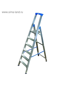 Стремянка STABILO, односторонняя, высокая оградительная дуга с полкой, 6 ступеней Krause