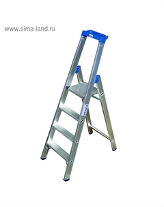 Стремянка STABILO, односторонняя, высокая оградительная дуга с полкой, 4 ступени Krause